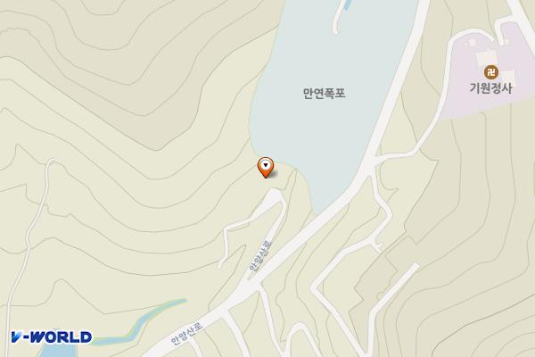 만연폭포 공중화장실 위치 지도 — 전남광주통합특별시 화순군 화순읍 유천리  7-1