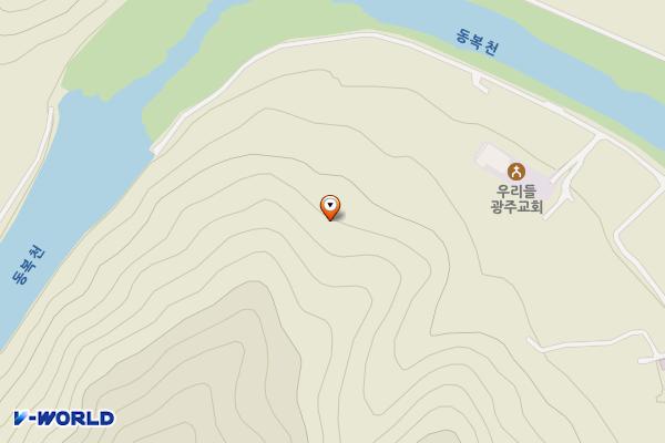 만경대 위치 지도 — 전남광주통합특별시 화순군 동복면 연월리 산 165