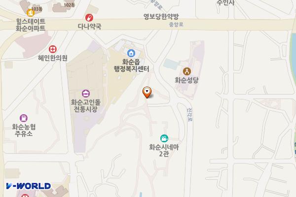 화순남산공원 공중화장실 위치 지도 — 전남광주통합특별시 화순군 화순읍 진각로 87