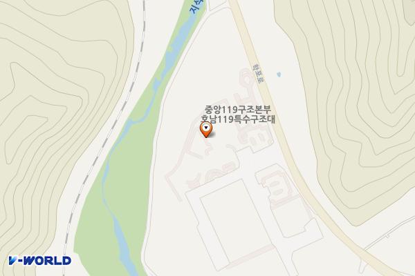 호남119특수구조대 위치 지도 — 전남광주통합특별시 화순군 이양면 학포로 327, 호남119특수구조대