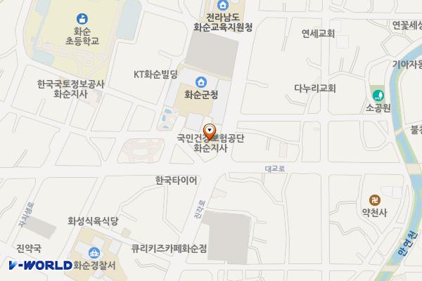 화순지사 1층 화장실 위치 지도 — 전남광주통합특별시 화순군 화순읍 진각로 141