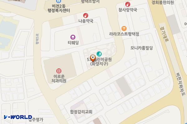 배미공원 지하 공영주차장 위치 지도 — 경기도 평택시 합정동 969