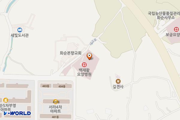 백재활요양병원 위치 지도 — 전남광주통합특별시 화순군 화순읍 대교로 147-10