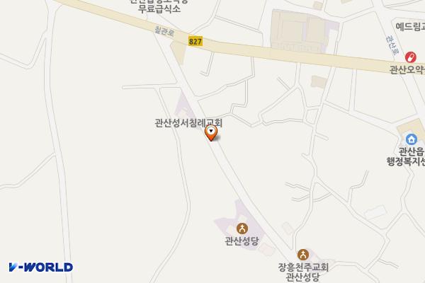 관산파크골프장 서편 위치 지도 — 전남광주통합특별시 장흥군 관산읍 관산우회로