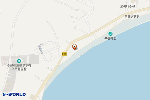 수문해수욕장 위치 지도 — 전남광주통합특별시 장흥군 안양면 수문용곡로 166