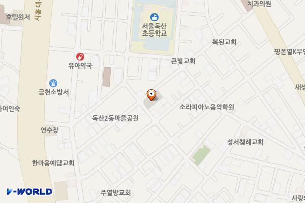 독산2동 공영주차장 위치 지도 — 서울특별시 금천구 시흥대로98길 36