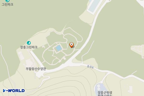 정남진 그린파크 근린공원 위치 지도 — 전남광주통합특별시 장흥군 부산면 덕정길 206-1