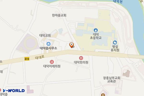 장흥대덕우체국 위치 지도 — 전남광주통합특별시 장흥군 대덕읍 대대로 939