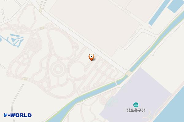생태공원 정문 주차장 위치 지도 — 전남광주통합특별시 강진군 강진읍 남포리 537