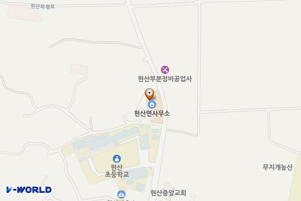 현산면사무소 위치 지도 — 전남광주통합특별시 해남군 현산면 현산북평로 86