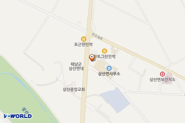 삼산 소공원 위치 지도 — 전남광주통합특별시 해남군 삼산면 평활리 884-4