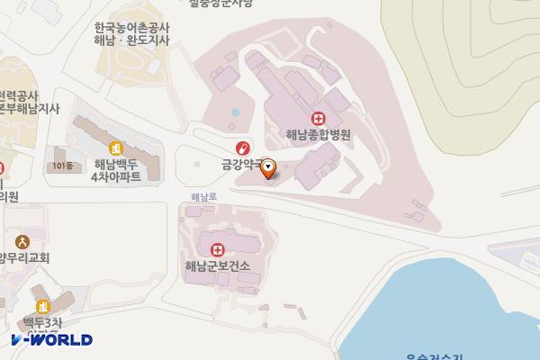 종합병원장례식장 위치 지도 — 전남광주통합특별시 해남군 해남읍 해남로 45 (해리, 해남종합병원)
