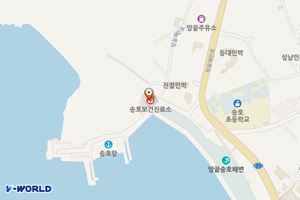 송호보건진료소 위치 지도 — 전남광주통합특별시 해남군 송지면 땅끝해안로 1796-14