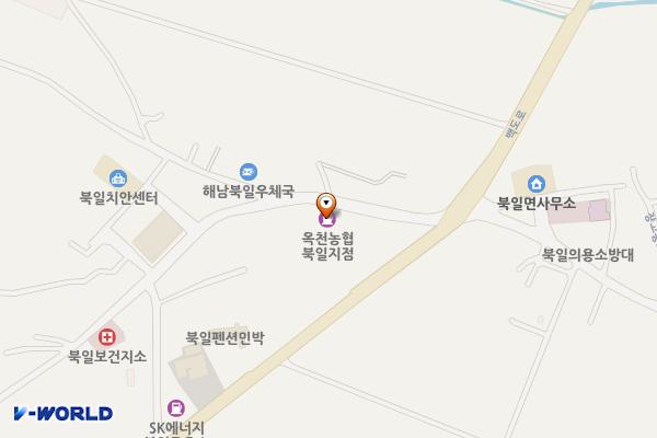 옥천농협 북일주유소 위치 지도 — 전남광주통합특별시 해남군 북일면 만월길 11