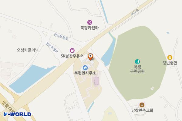 북평면사무소 위치 지도 — 전남광주통합특별시 해남군 북평면 달량진길 8