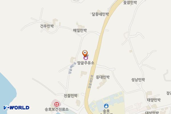 땅끝주유소 위치 지도 — 전남광주통합특별시 해남군 송지면 땅끝해안로 1780