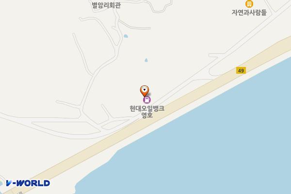 영호주유소(등대주유소) 위치 지도 — 전남광주통합특별시 해남군 화원면 영호길 92