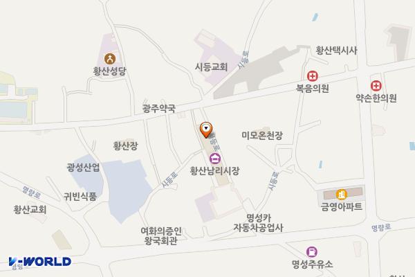 황산매일시장 위치 지도 — 전남광주통합특별시 해남군 황산면 시등로 111-2