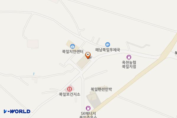 북일좌일5일장 위치 지도 — 전남광주통합특별시 해남군 북일면 만월길 26-1