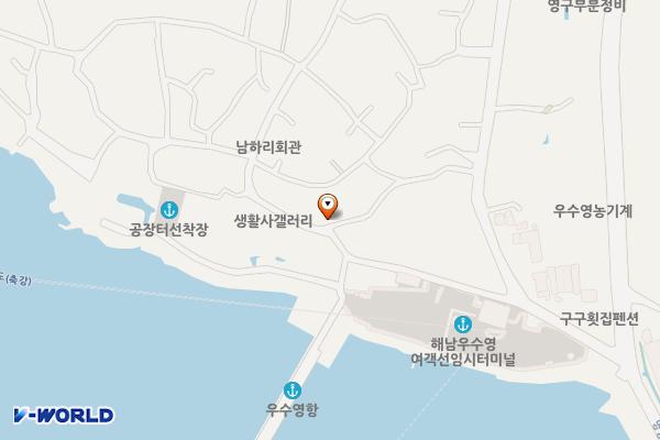 법정스님마을도서관 위치 지도 — 전남광주통합특별시 해남군 문내면 우수영안길  81