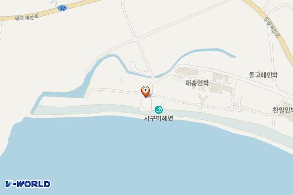 사구해수욕장2 위치 지도 — 전남광주통합특별시 해남군 송지면 통호리 151-32