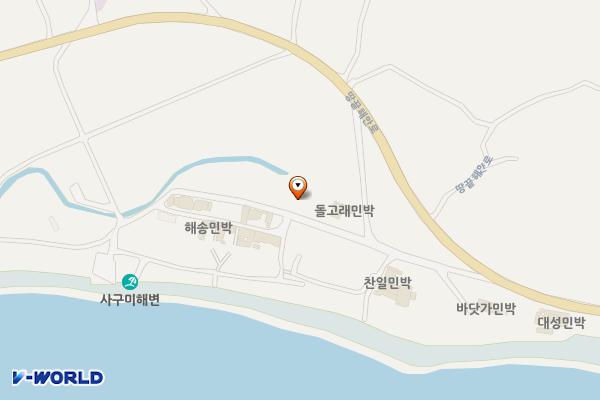사구해수욕장1 위치 지도 — 전남광주통합특별시 해남군 송지면 통호리 151-3