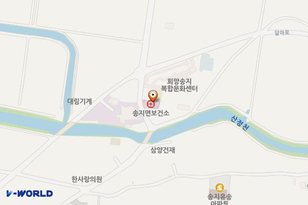 송지보건지소 위치 지도 — 전남광주통합특별시 해남군 송지면 산정1길 11