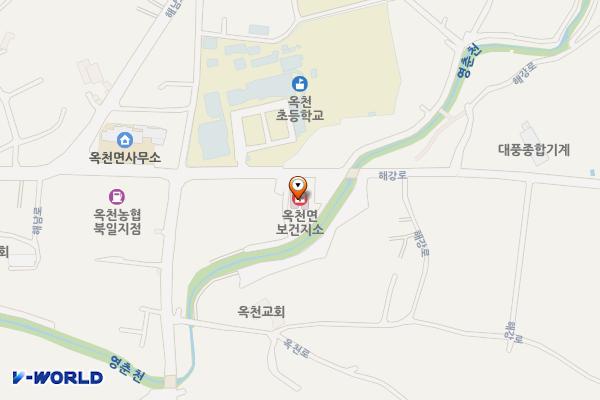 옥천보건지소 위치 지도 — 전남광주통합특별시 해남군 옥천면 해강로 24