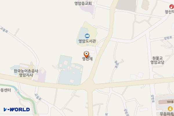 영암군립도서관 위치 지도 — 전남광주통합특별시 영암군 영암읍 교동로 89-5, 정보문화센터 영암도서관