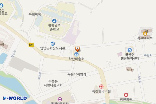 학산지구대 위치 지도 — 전남광주통합특별시 영암군 학산면 영산로 28