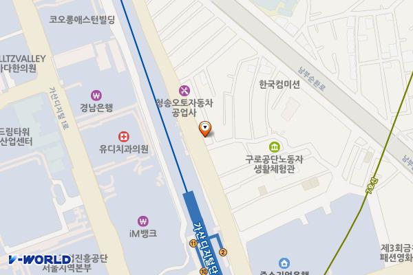 가산디지털역 환승 위치 지도 — 서울특별시 금천구 벚꽃로46길 1
