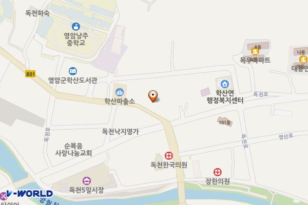 학산우체국 위치 지도 — 전남광주통합특별시 영암군 학산면 영산로 22