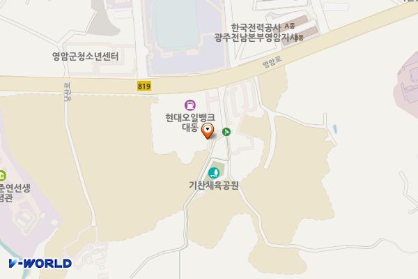 기체육공원 위치 지도 — 전남광주통합특별시 영암군 영암읍 영암로 1530