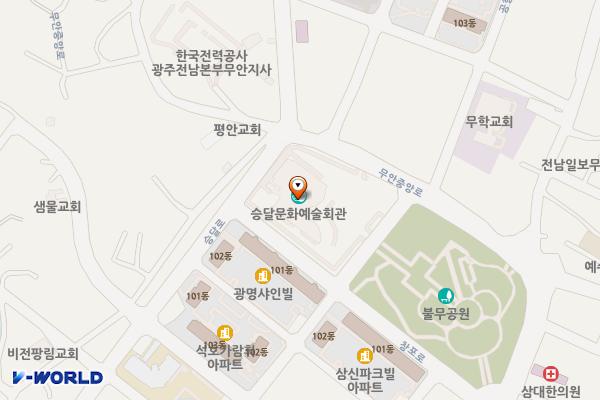 불무공원 위치 지도 — 전남광주통합특별시 무안군 무안읍 창포로 8
