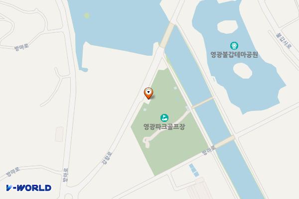 불갑저수지 천변주차장 위치 지도 — 전남광주통합특별시 영광군 불갑면 강항로 198