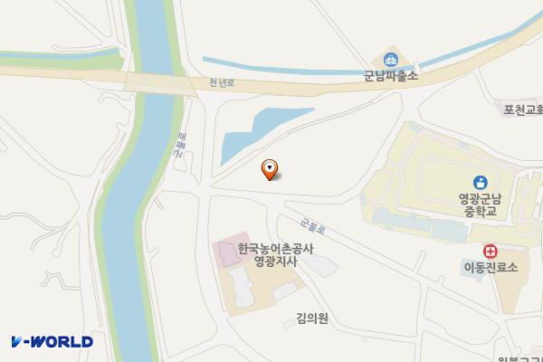 포천버스정류장 위치 지도 — 전남광주통합특별시 영광군 군남면 포천길 24-1