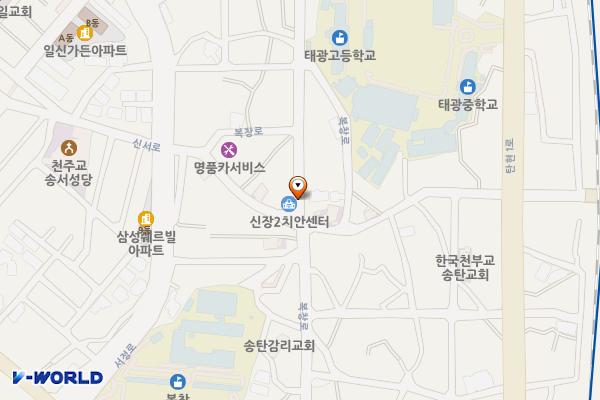 신장파출소 옆～송신초교후문 위치 지도 — 경기도 평택시 신장동 263-176