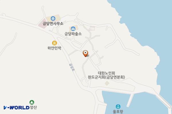 울포부두대합실 공중화장실 위치 지도 — 전남광주통합특별시 완도군 금당면 울포길 25-1