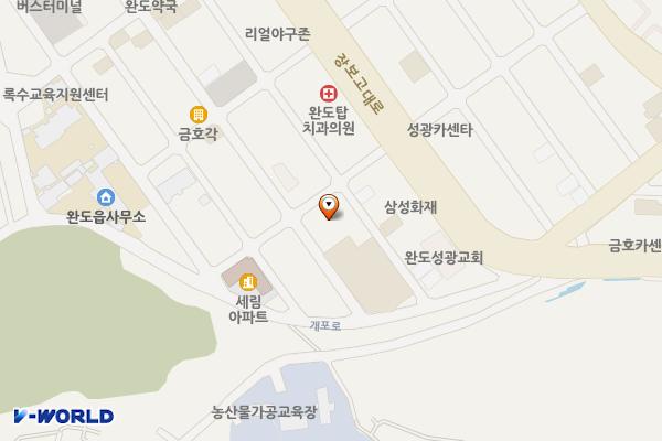 5일시장 화장실 위치 지도 — 전남광주통합특별시 완도군 완도읍 개포로56번길 16-4