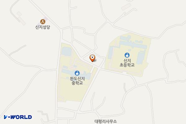 명사십리해수욕장 위치 지도 — 전남광주통합특별시 완도군 신지면 대곡48번길 25