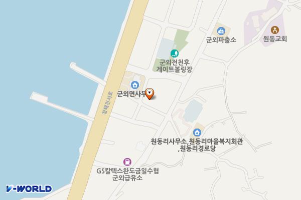 군외갯바람화장실 위치 지도 — 전남광주통합특별시 완도군 군외면 원동상길 7