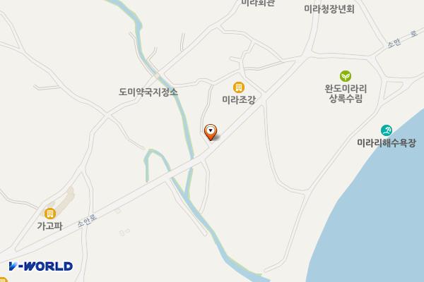 미라리 해수욕장 위치 지도 — 전남광주통합특별시 완도군 소안면 소안로 596