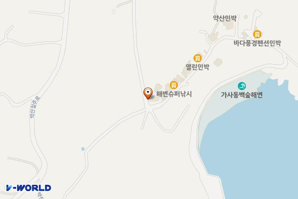 가사해수욕장화장실 위치 지도 — 전남광주통합특별시 완도군 약산면 가사길 47