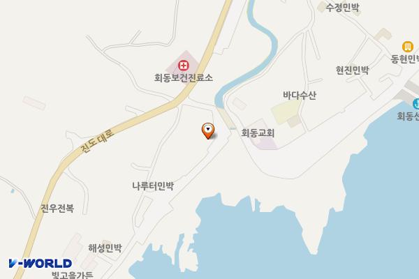 모나리주차장 위치 지도 — 전남광주통합특별시 진도군 고군면 회동길 27