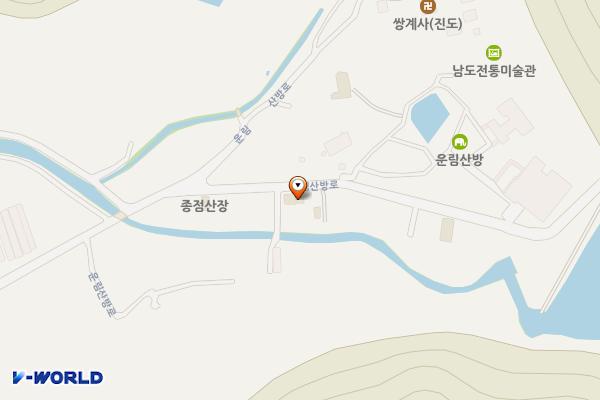 사천리광장 위치 지도 — 전남광주통합특별시 진도군 의신면 운림산방로312