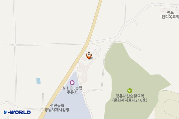 정유재란순절묘역 위치 지도 — 전남광주통합특별시 진도군 고군면 오일시1길100