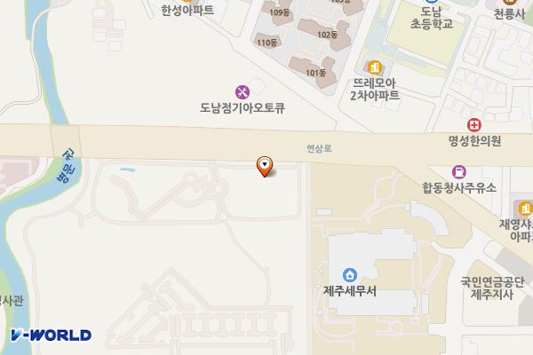 시민복지타운(도시재생과) 위치 지도 — 제주특별자치도 제주시 연삼로 286