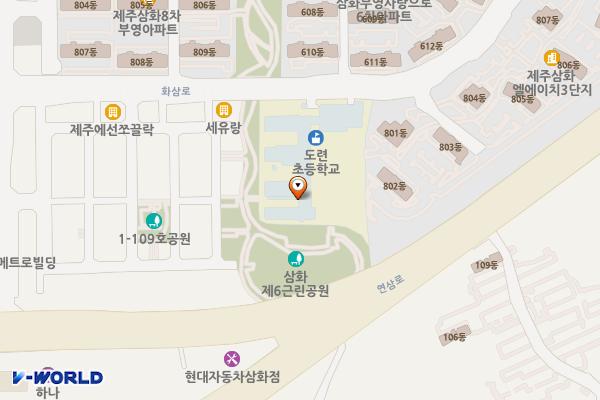 삼화제6호 근린공원 위치 지도 — 제주특별자치도 제주시 도련1동 1912