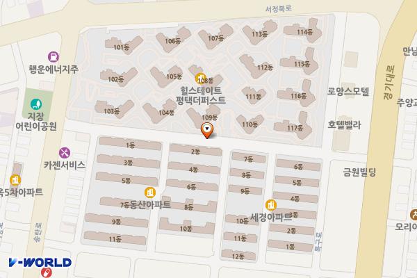 외인(아) 뒤～세경,동산(아) 사이 위치 지도 — 경기도 평택시 서정동 624