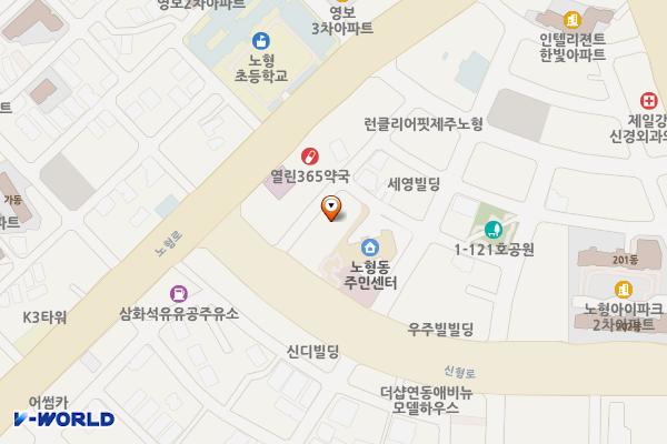 노형 제5 공영주차장 위치 지도 — 제주특별자치도 제주시 노형9길 15